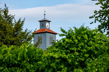 The tower of the church of Nesselroeden in Hesse
