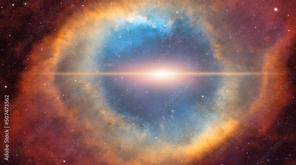 Poster Supernova explosion in the center of galaxy 
