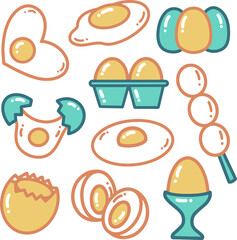 Egg Element Doodle Illustration