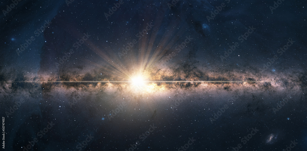 Poster Supernova explosion in the center of galaxy 