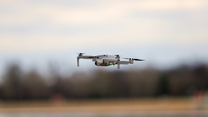 Close-up of a drone in flight