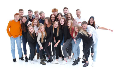 Obraz premium large group of diverse young people standing together