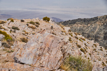 Desert landscape in high mountains