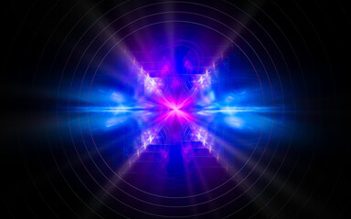 digital illustration abstract image generated fractal background image portal pattern of various geometric shapes and lines of various colors for computer graphics or web design