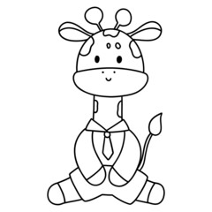 cartoon giraffe hand drawn