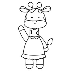 cartoon giraffe hand drawn