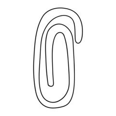 paper clip hand drawn illustration, back to school concept