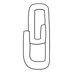 paper clip hand drawn illustration, back to school concept