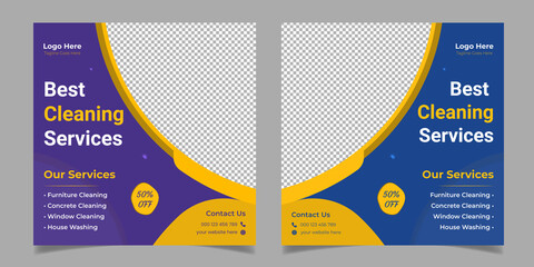 Best Cleaning Service Corporate Business Square Flyer Social Media Post Template Design