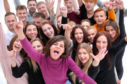 group of ambitious young people looking at the camera