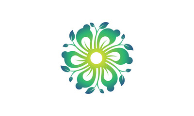Nature creative symbol organic concept. Bio herbal health care abstract business eco logo. Fresh food, circle package, beauty flora, pharmacy icon. Corporate identity logotype, company graphic design