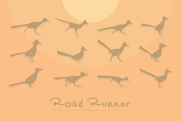 road runner vector set