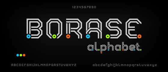 Borase, modern creative alphabet with urban style template