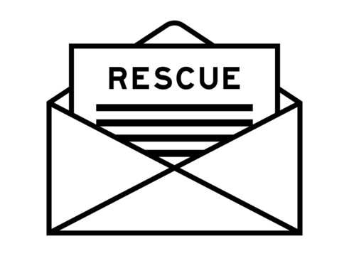 Envelope and letter sign with word resuce as the headline