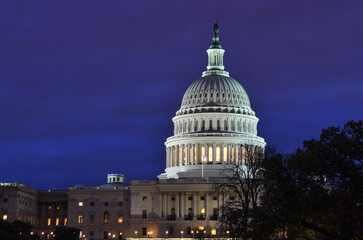 US Capitol Building at night - Washington DC United States