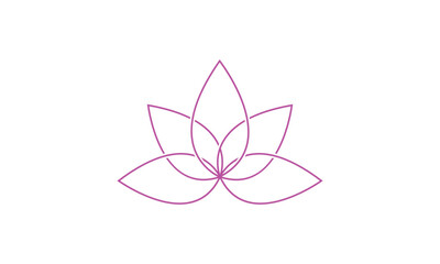 Abstract flower logo design. Linear lotus vector design. Elegant water lily logotype
