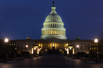 Fototapeta na wymiar US Capitol Building at night - Washington DC United States