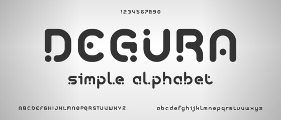 Degura, modern creative alphabet with urban style template