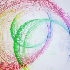 虹色の光の波が渦巻くイラスト