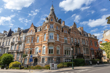 Fototapeta na wymiar Historical architecture of Square Ambiorix, Brussels, Belgium