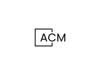 ACM letter initial logo design vector illustration
