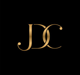 JDC Luxury Monogram initial letters logo Design - obrazy, fototapety, plakaty