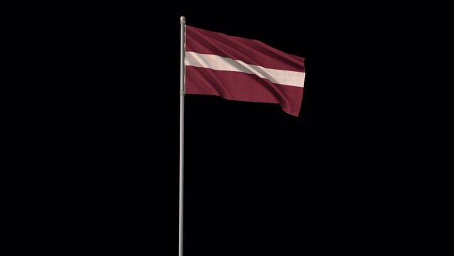 Latvia flag, 4k video background is transparent