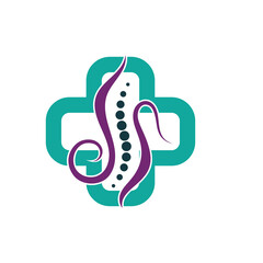 Spine care diagnostics symbol logo template vector illustration design 
