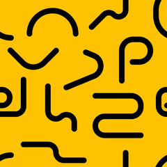 Naklejka premium Seamless pattern with geometric memphis shapes