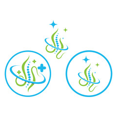 Spine care diagnostics symbol logo template vector illustration design 