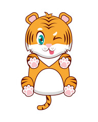 cartoon cute baby tiger