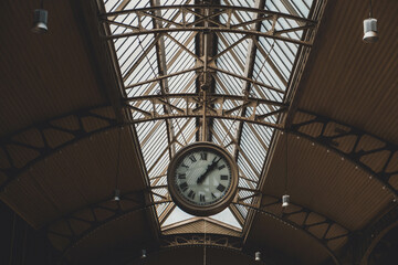clock in the old train station