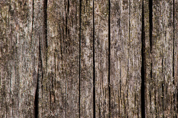 Brown wooden background, old boards with cracks