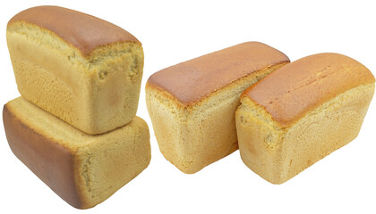 Loafs of bread isolated on white