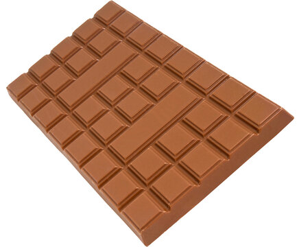 dark chocolate bar on white