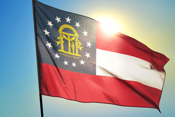 Georgia state of United States flag waving on the wind