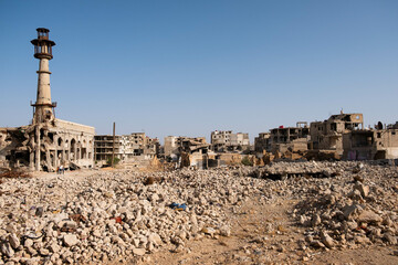 Cityscape of the destroyed city Darayya after the Syrian Civil War.