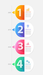 Infographic elements vertical design template, business concept with 4 steps or options