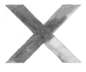 Handmade Painted Isolated Watercolor Primitive Shape Illustration