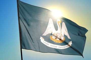 Louisiana state of United States flag waving on the wind