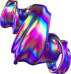 Abstract 3d Iridescence Twisted Fractal Shape