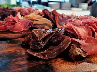 A large variety of meat in small pieces