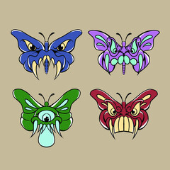 butterfly set vector illustration that is specifically made for the needs of branding stickers and so on
