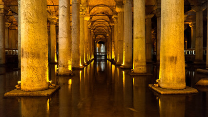 Basilica Cistern (Yerebatan Sarayi - Yerabatan Sarnici) Underground cistern in Istanbul, Turkey
