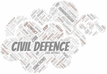 Civil Defence word cloud. Vector made with the text only.