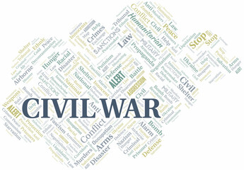 Civil War word cloud. Vector made with the text only.