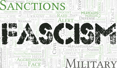Fascism word cloud. Vector made with the text only. - 507494313