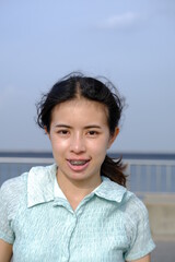 happy girl and living with beautiful nature