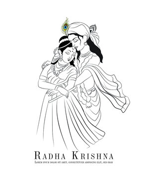 Painting Of Radha Krishna Drawing In Size A4 - GranNino-saigonsouth.com.vn