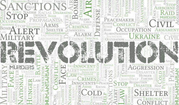 Revolution word cloud. Vector made with the text only.